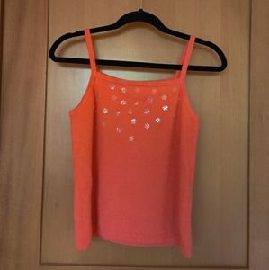 5/$25💖Salmon Embellished Tank Top / Crop Top